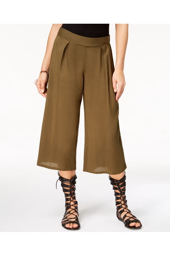 Be Bop Juniors Wide Leg Capri Pants Olive XS