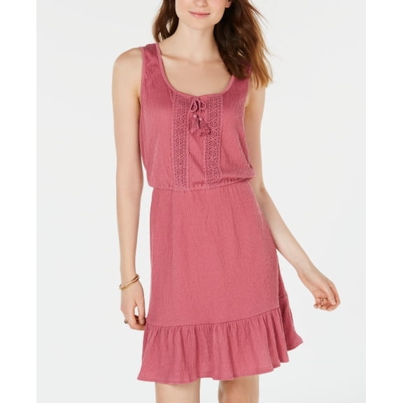 Be Bop Womens Ruffled Hem Peasant Dress