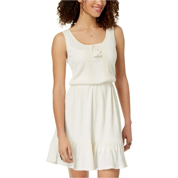 Be Bop Womens Ruffled-Hem Peasant Dress
