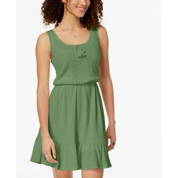 Be Bop Womens Ruffled Hem Peasant Dress