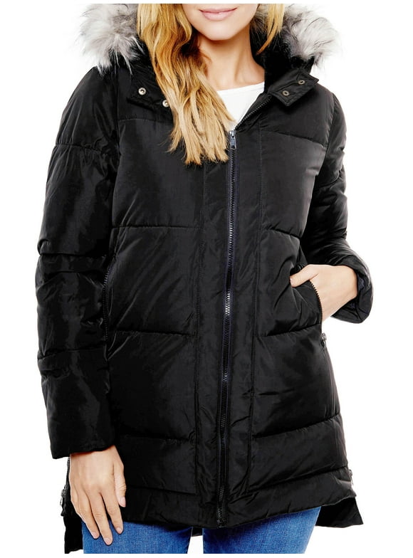 Women's Faux Fur Lined Hooded Parka Coat