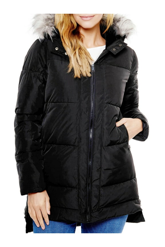 Women's Faux Fur Lined Hooded Parka Coat