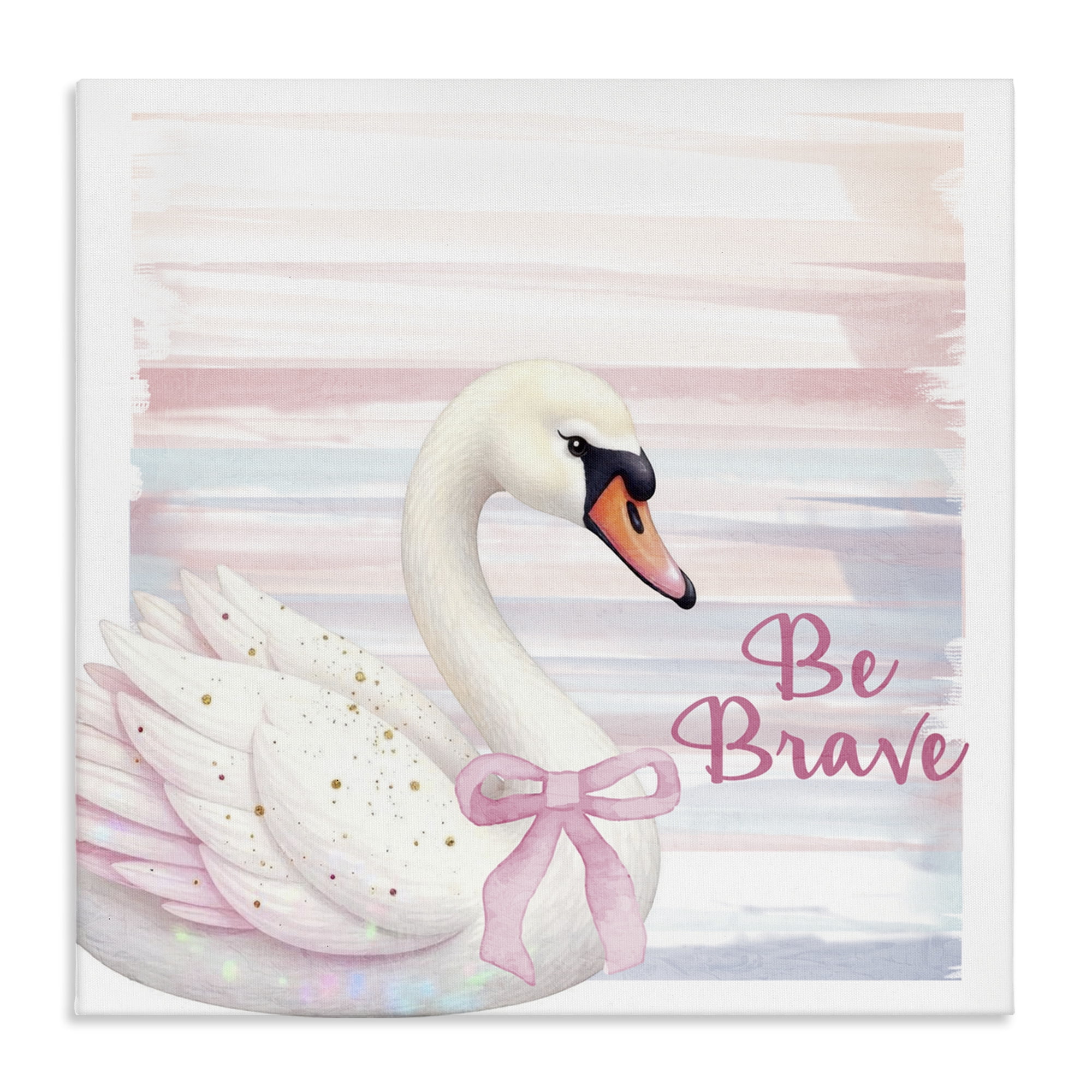 Be Brave Pastel Swan Canvas Wall Art, design by Kim Allen