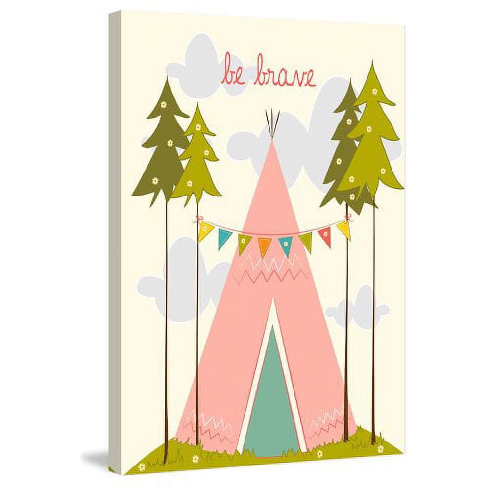 "Be Brave Pink" Painting Print on Wrapped Canvas