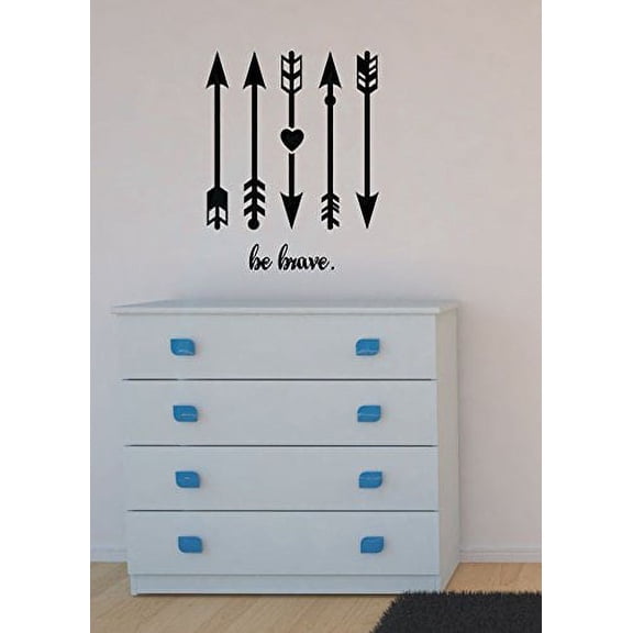 Be Brave with Arrows Wall Decals Stickers Vinyl Letters Art Motivational Home Décor Black