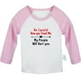 thumbnail image 1 of Be Careful How you Treat Me My Poopie Will Hurt you Funny T shirt For Baby, Newborn Babies T-shirts, Infant Tops, 0-24M Kids Graphic Tees Clothing (Long Pink Raglan T-shirt, 0-6 Months), 1 of 4