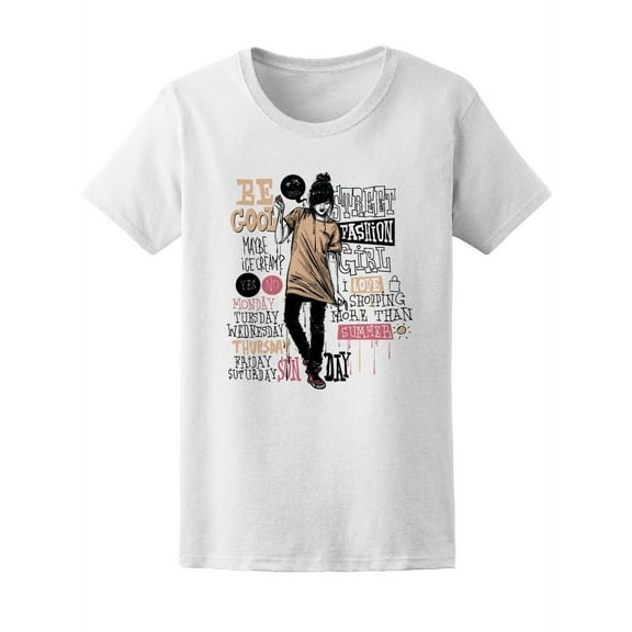 Be Cool Fashion Girl Sketch T-Shirt Women -Image by Shutterstock, Female x-Large