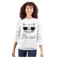 thumbnail image 1 of Be Cool Hipster Cat with Glasses Sweatshirt for Men or Women Brisco Brands X, 1 of 6
