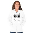 thumbnail image 1 of Be Cool Hipster Cat with Glasses Zip Up Hoodie Men's Women's Brisco Brands X, 1 of 6