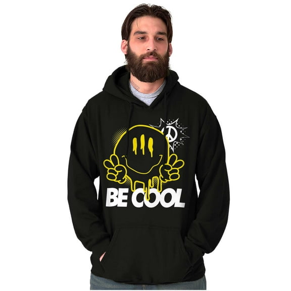 Be Cool Three Eyed Happy Face Smile Hoodie Sweatshirt Women Men Brisco Brands L