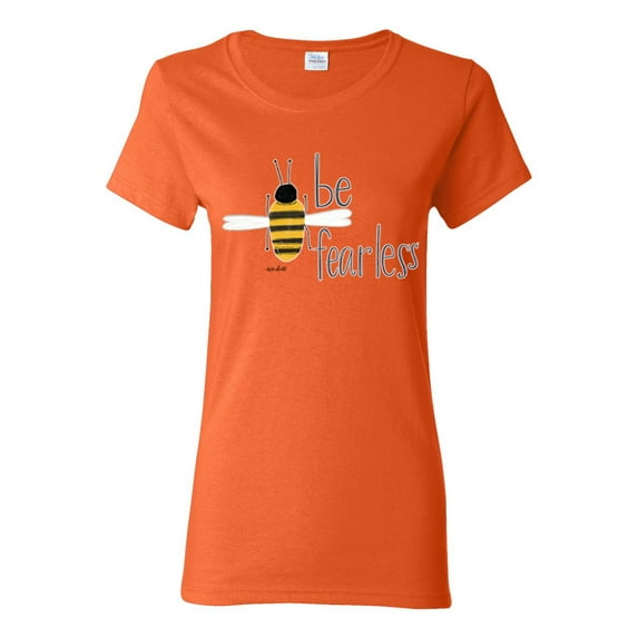 Be Fearless Buzzing Bee Pop Culture Womens Graphic T-Shirt, Orange, 2XL