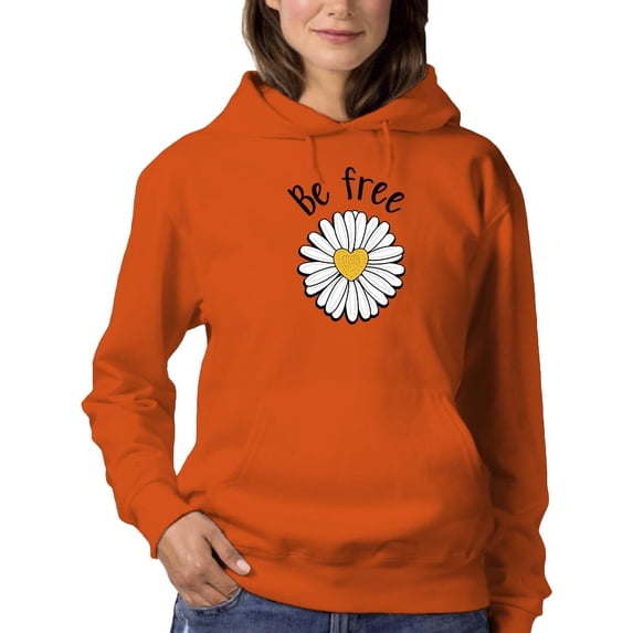 Be Free Heart Daisy Hoodie Women -Image by Shutterstock, Female 3X-Large