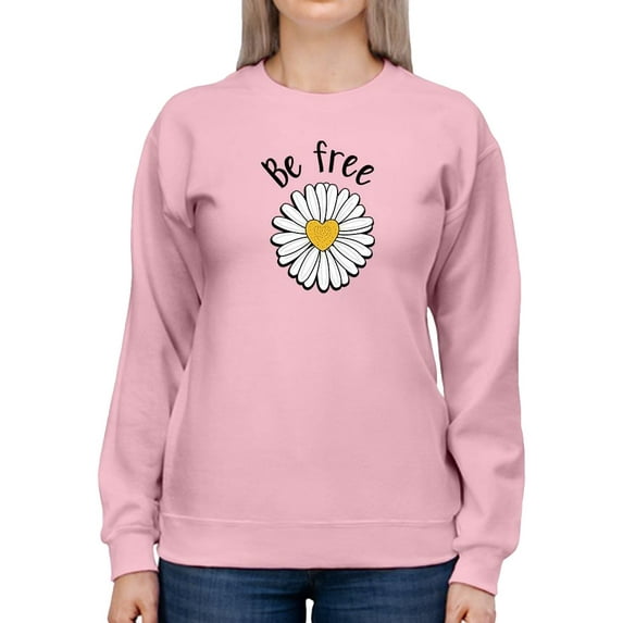 Be Free Heart Daisy Sweatshirt Women -Image by Shutterstock, Female 5X-Large