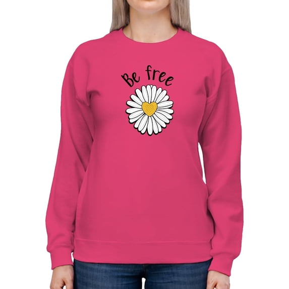 Be Free Heart Daisy Sweatshirt Women -Image by Shutterstock, Female x-Large