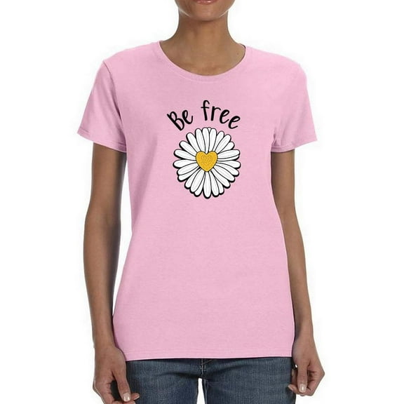Be Free Heart Daisy T-Shirt Women -Image by Shutterstock, Female 3X-Large