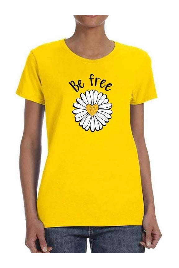 Be Free Heart Daisy T-Shirt Women -Image by Shutterstock, Female 4X-Large