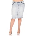 thumbnail image 1 of Be-Girl Women Plus Size Distressed Acid Wash Denim Knee-Length Skirt -SG-79002, 1 of 5