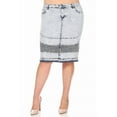 thumbnail image 1 of Be-Girl Women Plus Size Moto Style with Ribbed Panels Knee-Length Denim Skirt-SG-78500, 1 of 5