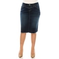 thumbnail image 1 of Be-Girl Women's Plus Denim Pencil Skirt, Raw Hem, 4-Pocket Style - SG-79114, 1 of 6