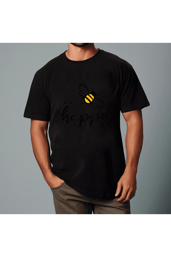 Be Happy Be Kind Inspirational Motivational Quote Positive Unisex T-Shirt, up to Size 5XL