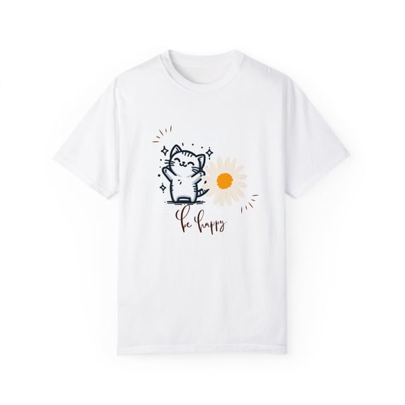 Be Happy Cat Cute Cheerful Design T-Shirt - Walmart.com