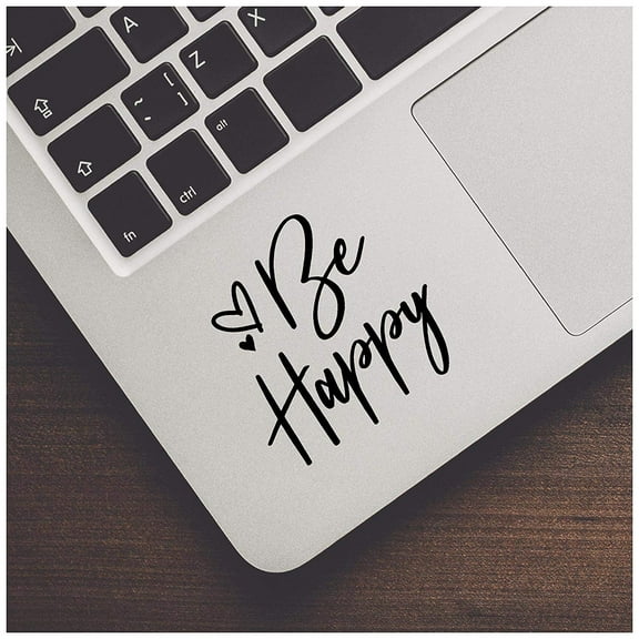 Be Happy Cursive Motivational Quote Vinyl Lettering Decal Sticker Do Good Positive Decals Cars and Wall Stickers - Size: 3.5"H x 4"L - Color:  Black