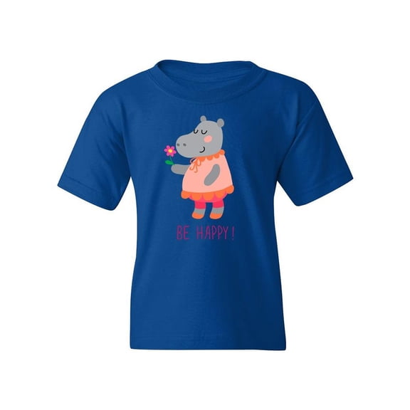 Be Happy! Hippo T-Shirt Juniors -Image by Shutterstock, x-Large