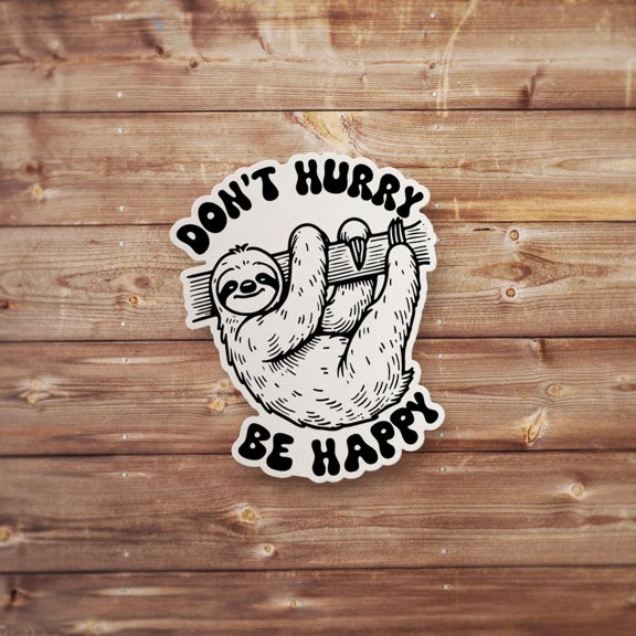 Be Happy Sloth Sticker