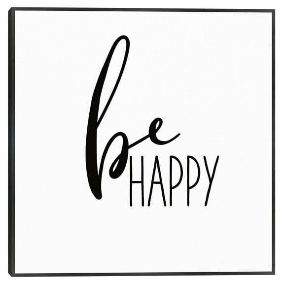 Be Happy by Wild Apple Portfolio Framed Canvas Art Print