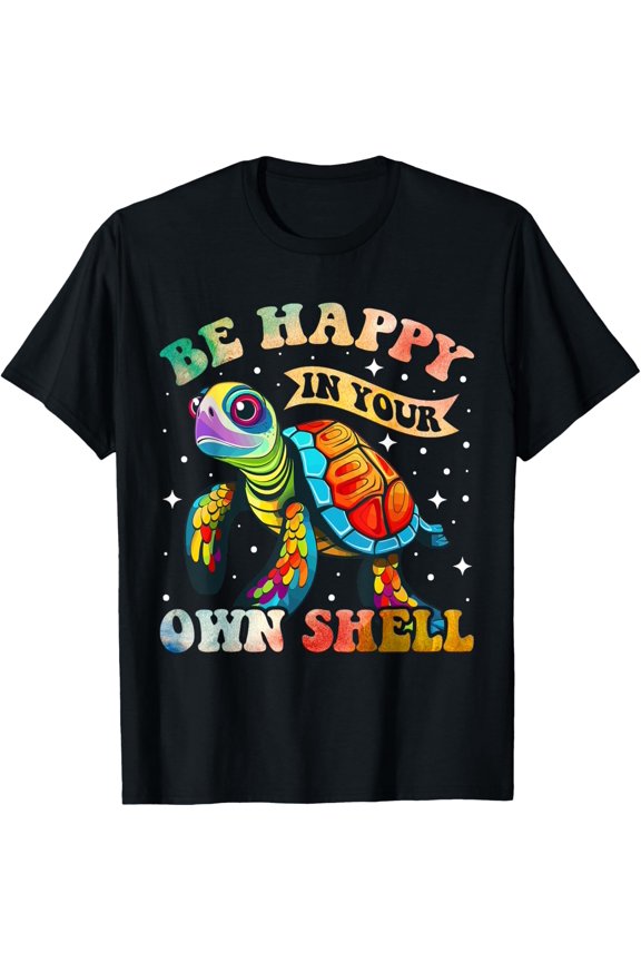 Be Happy in Your Own Shell Autism Awareness Turtle tie dye T-Shirt