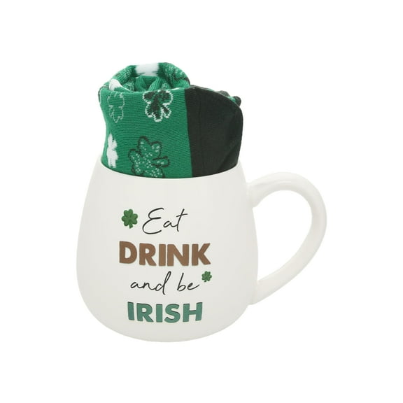 Pavilion Gift Company - Be Irish - 15.5 oz Mug and Sock Set