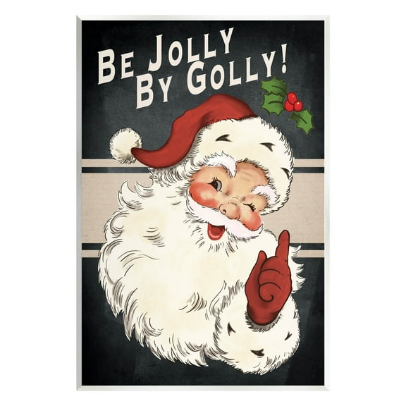 Be Jolly By Golly Vintage Christmas Santa Holiday Graphic Art Unframed Art Print Wall Art