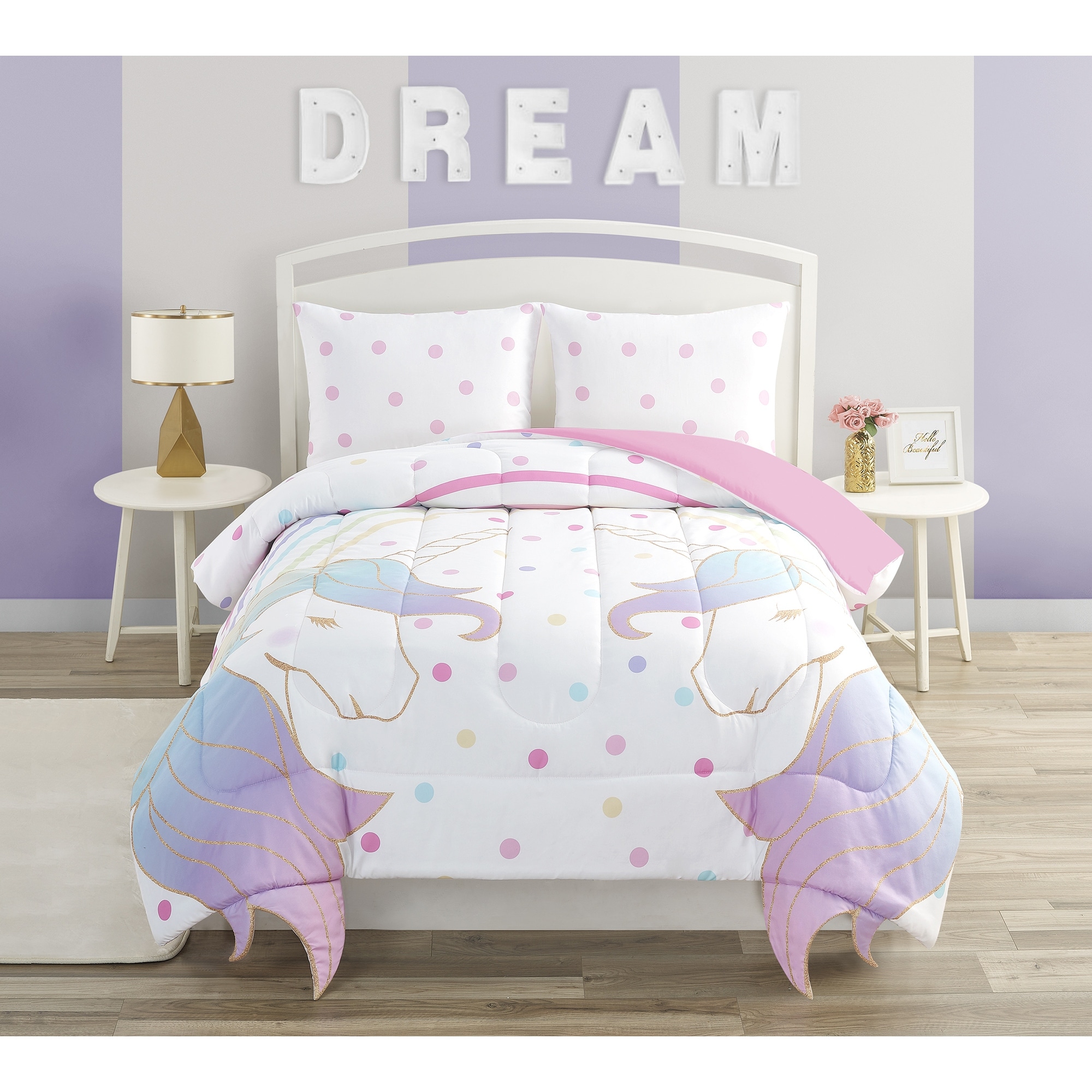 Be Kid Rainbow Unicorns 2 Piece Comforter Set Twin