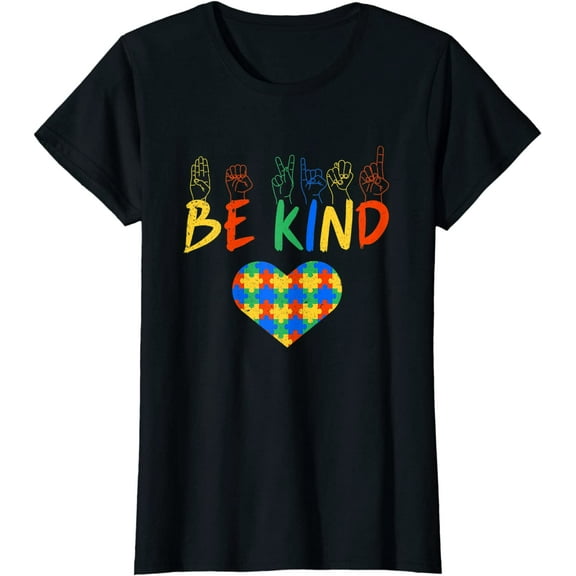 Be Kind ASL American Sign Language Autism Awareness T-Shirt