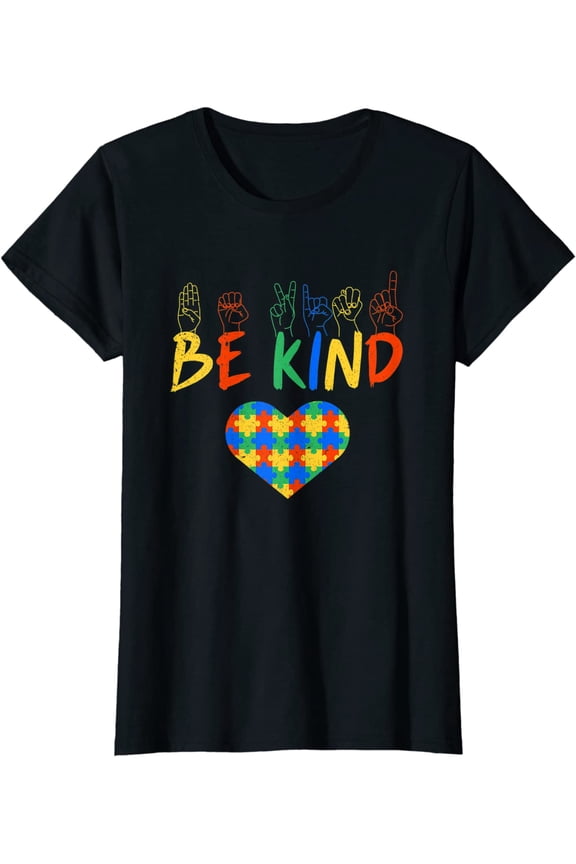 Be Kind ASL American Sign Language Autism Awareness T-Shirt