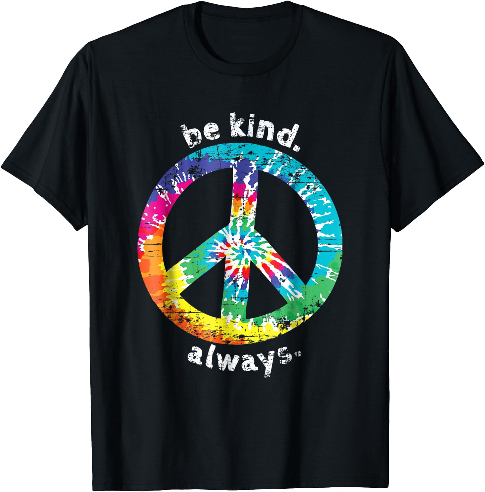 Be Kind Always Tie Dye Peace Sign Hippie T-Shirt - Walmart.com