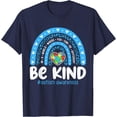 thumbnail image 1 of Be Kind Autism Awareness Rainbow In April We Wear Blue Ribbon Unisex T-Shirt for Men Women Kids Toddler,Navy Color,Size 4T, 1 of 5