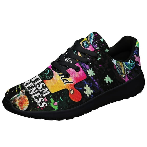 Be Kind Autism Awareness Shoes Sneakers for Women Men Black Size 3.5