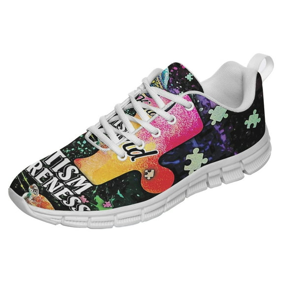 Be Kind Autism Awareness Shoes for Men Women Running Shoes Lightweight Walking Sneakers Mesh Athletic Sport Shoes White Size 7.5