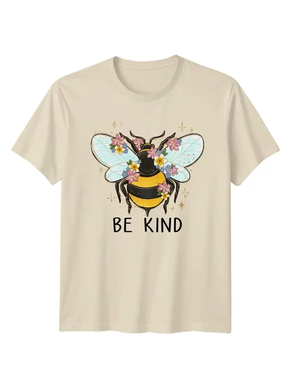 Be Kind Bee Floral Positive Classic Design T-shirt