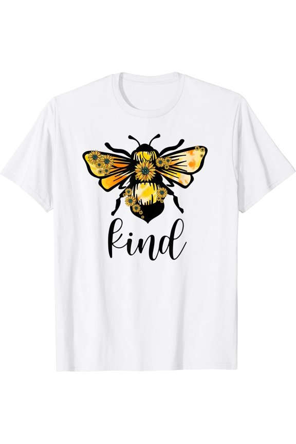 Be Kind Bee and Sunflowers Positive Mood Tee for Women Girls T-Shirt