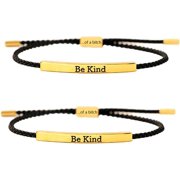 AWAREISN Be Kind of a Bitch Tube Bracelet, Adjustable Braided Rope Handmade Engraved Inspirational Bracelet, Best Bitches Stainless Steel Tube Bracelet, Inspirational Gifts for Women Girls