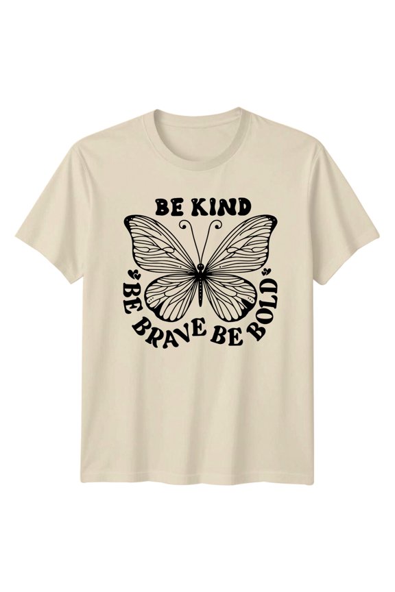 Be Kind Brave Bold Butterfly Boho Graphic T-Shirt All Size S-5XL