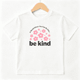 thumbnail image 1 of Be Kind Cherry Girls Graphic Tee, Cute Floral Sakura Blossom 100% Cotton Kids Short Sleeve T-Shirt, 1 of 5