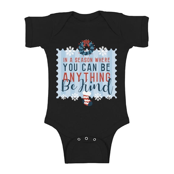 Be Kind Christmas Bodysuit Short Sleeve Xmas T-Shirt for Baby Boys Baby Girls Kids Holiday One Piece Top
