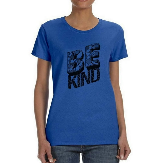 Be Kind Craquelure Shaped T-Shirt Women -Image by Shutterstock, Female XX-Large