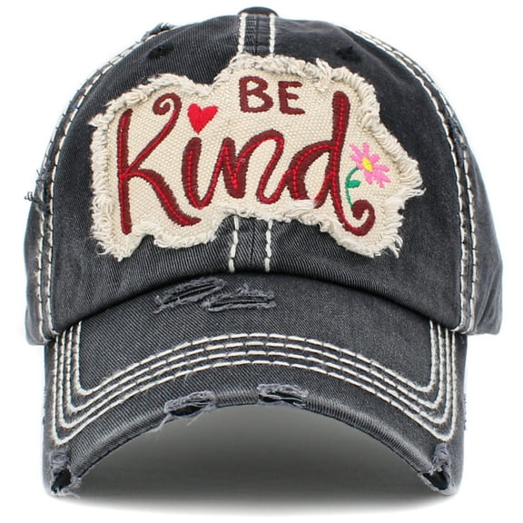 Be Kind Distressed Vintage Washed Baseball Cap Hat Womens