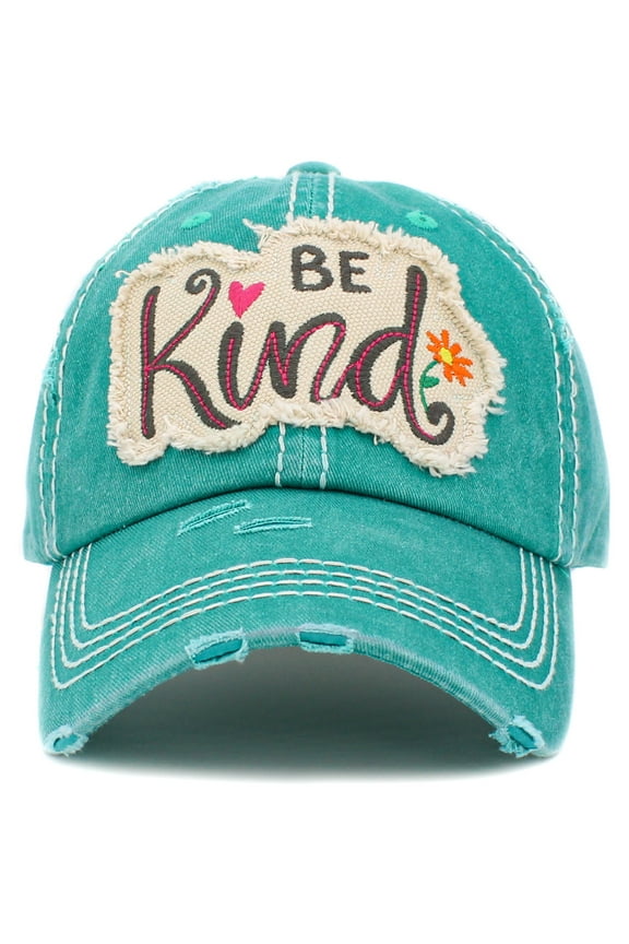 Be Kind Distressed Vintage Washed Baseball Cap Hat Womens