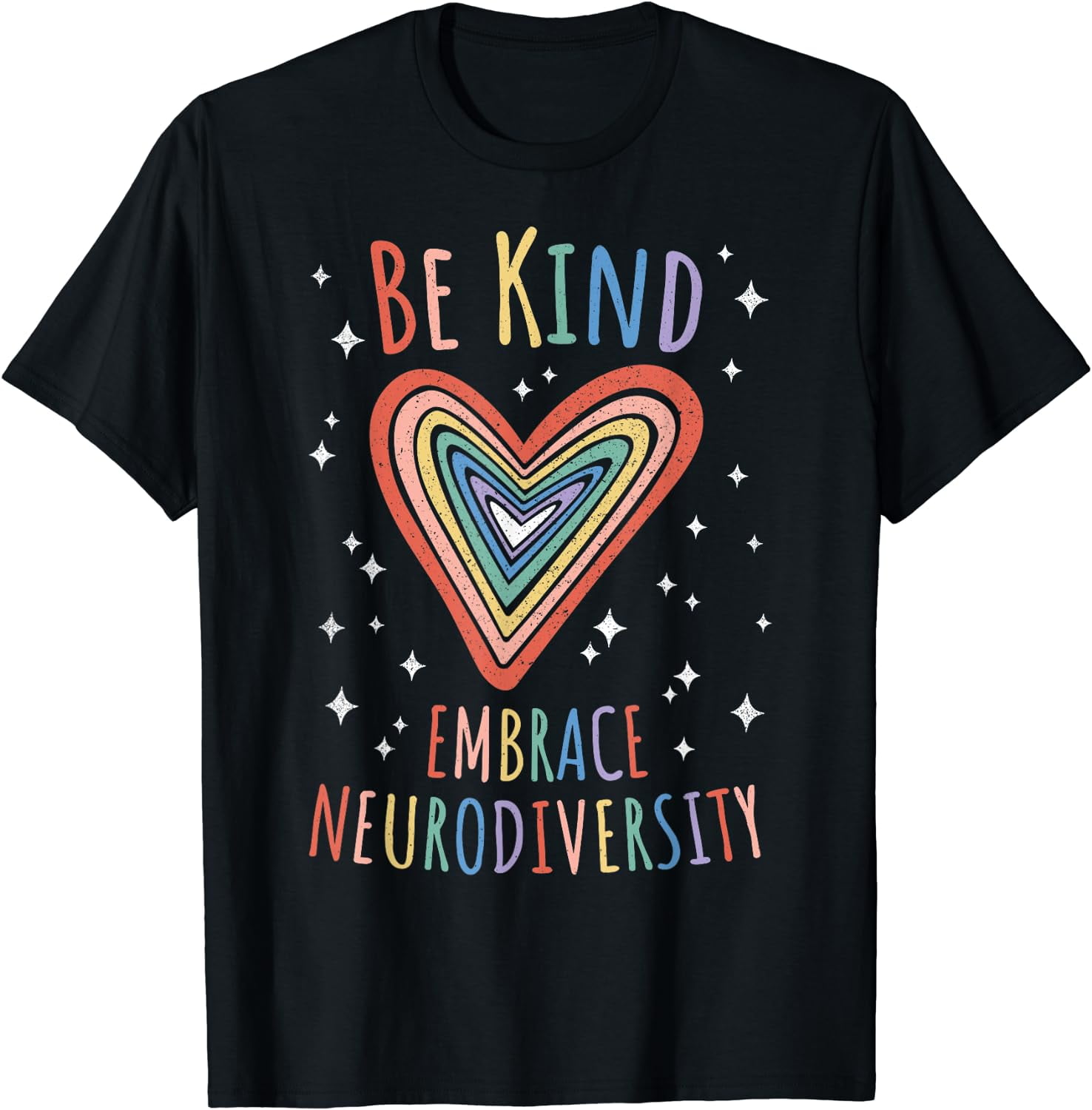 Be Kind Embrace Neurodiversity Heart – ADHD ASD Autism T-Shirt ...