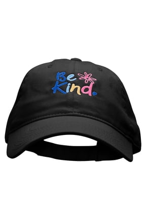 Be Kind Embroidered Garment Washed Cotton Twill Cap - Black OSFM